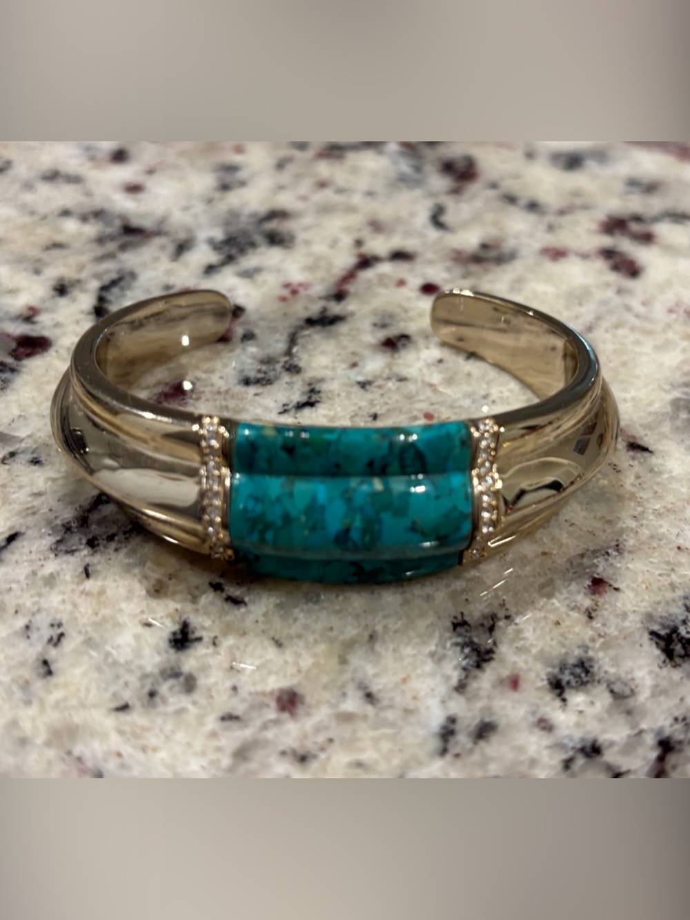 Stuart Weitzman Turquoise Inlay Gold-Tone Cuff Bracelet - Women's Jewelry